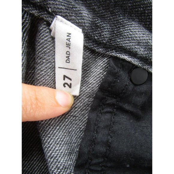 Pacsun Jeans 27 Dad High Rise Raw Hem Denim Button Fly Dark Wash - Picture 11 of 12